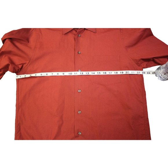 JOE Joseph Abboud / Men's dress button up (Size 15 1/2 32/33) Rust color / 100% - Picture 8 of 13